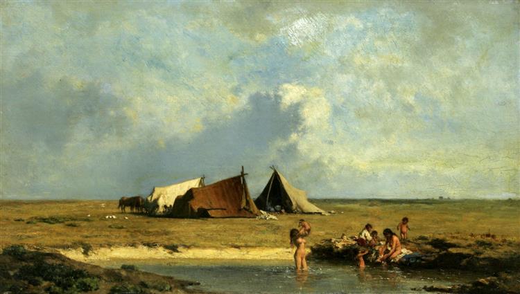 Gipsy Camp in Puszta, 1855 - August von Pettenkofen