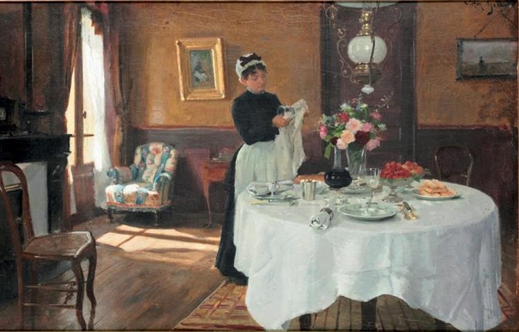 Laying the table - Victor Gabriel Gilbert