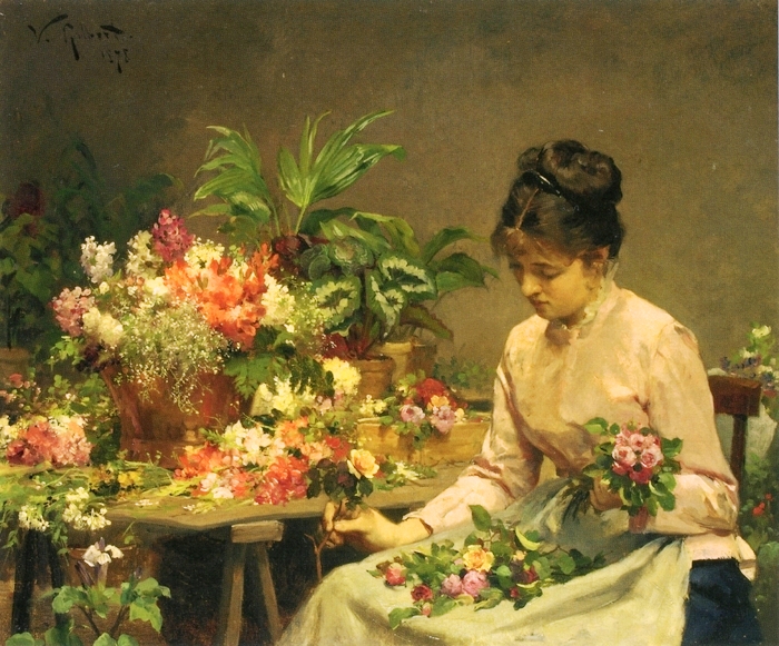 The flower seller, c.1885 - Віктор Жільберт