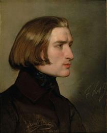Portrait of Franz Liszt (9 May 1838) - Фридрих фон Амерлинг