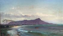 Diamond Head, Waikiki Beach, and Helumoa Coconut Grove, Honolulu - Charles Furneaux