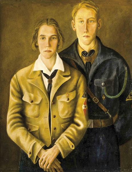 Young Couple in BDM and HJ Uniforms, 1944 - Werner Peiner