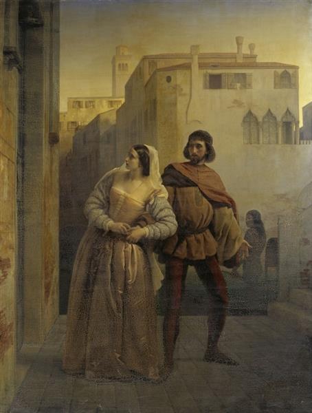 Bianca Capello escapes from Venice, 1861 - Francesco Hayez