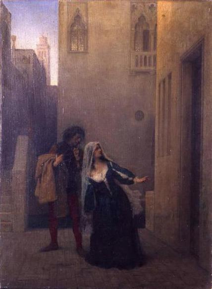 Bianca Capello leaves her father's house, c.1870 - Франческо Хайес
