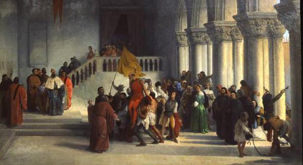 Vittor Pisani freed from prison and carried in triumph (2nd version), 1867 - Francesco Hayez