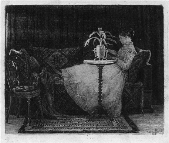 Reading lady, 1882 - Carl Heinrich Bloch