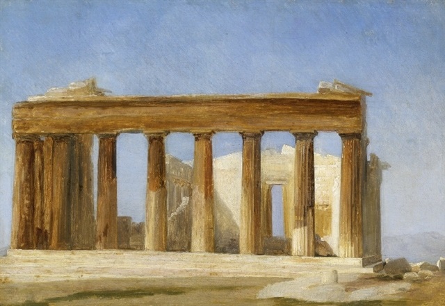 Temple ruins (from Paestum?) - Carl Heinrich Bloch