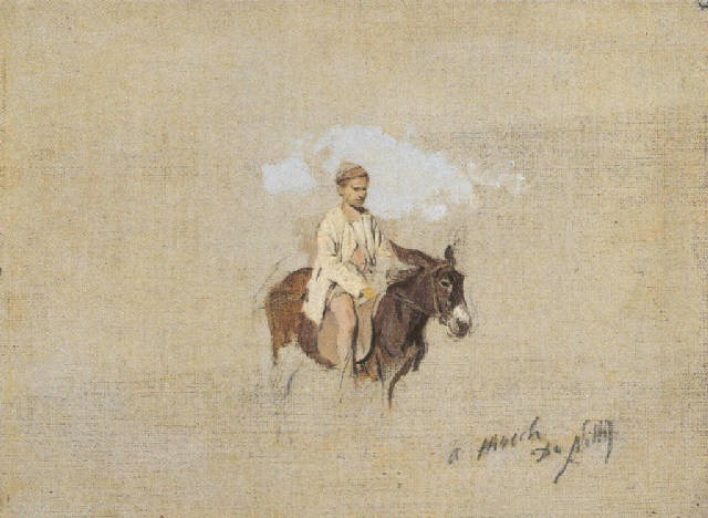 Riding the donkey - Giuseppe De Nittis