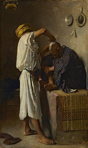 An oriental barbershop, 1872 - Léon Bonnat