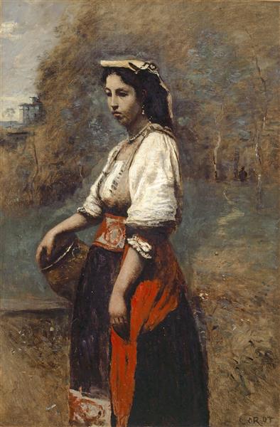 Italian at the fountain, 1865 - 1870 - Jean-Baptiste Camille Corot