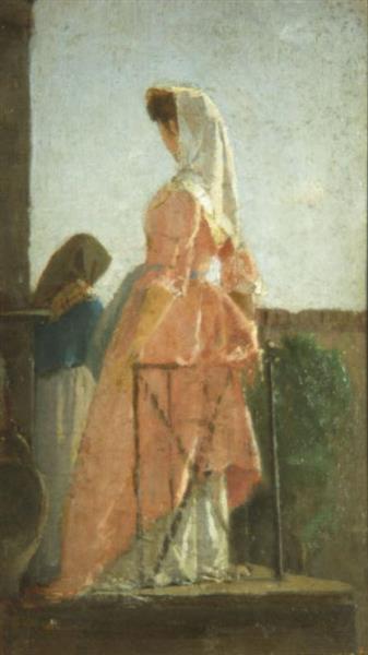 Women on the terrace (sketch), 1860 - c.1862 - Кристиано Банти