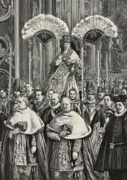 Pope Leo XIII being carried on Gestatorial Chair, 1891 - 1892 - Enrico Nardi