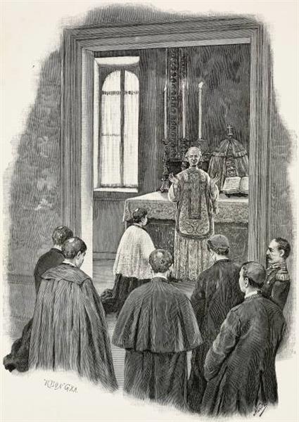 Pope Leo XIII celebrating mass, 1891 - 1892 - Enrico Nardi
