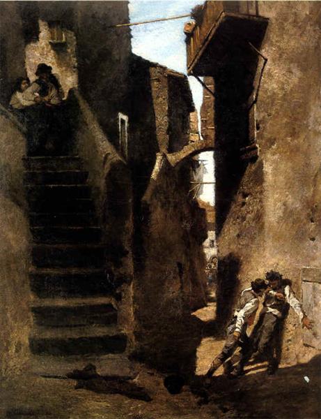 Dramatic scene, 1866 - Michele Cammarano