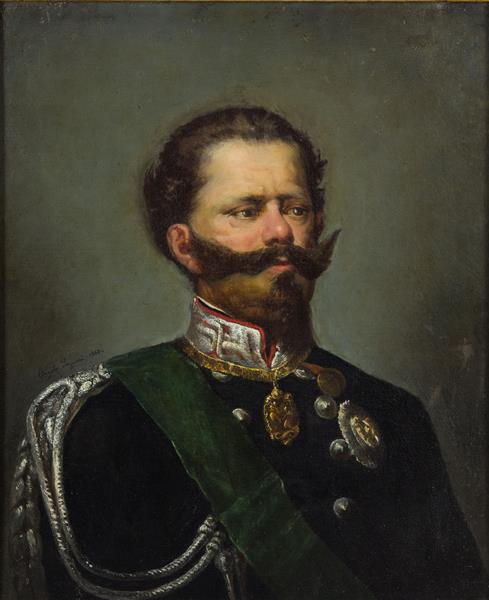 Portrait of Vittorio Emanuele II, king of Sardinia, in full uniform, 1860 - Angelo Inganni