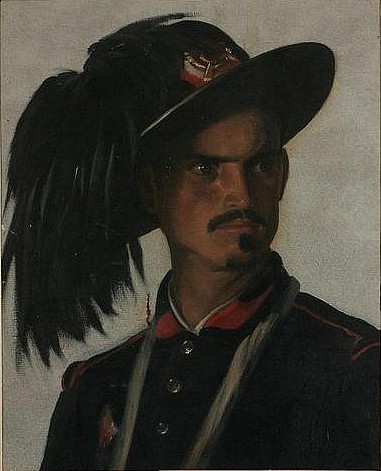 Portrait of the Bersagliere Matteo Orlandi of Massa di Montignoso - Carlo Ademollo