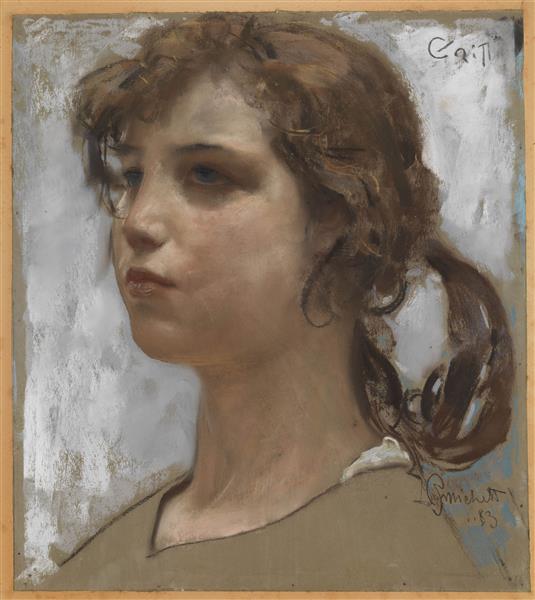 Study of a female head, 1883 - Francesco Paolo Michetti