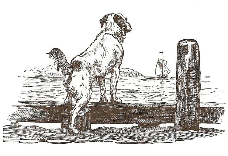 The dog at the beach of Lundbye, 1845 - Johan Thomas Lundbye