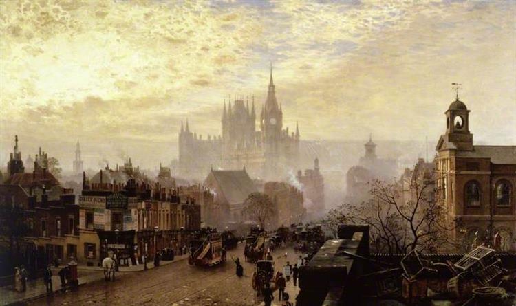 From Pentonville Road Looking West, London, Evening, 1884 - John O'Connor