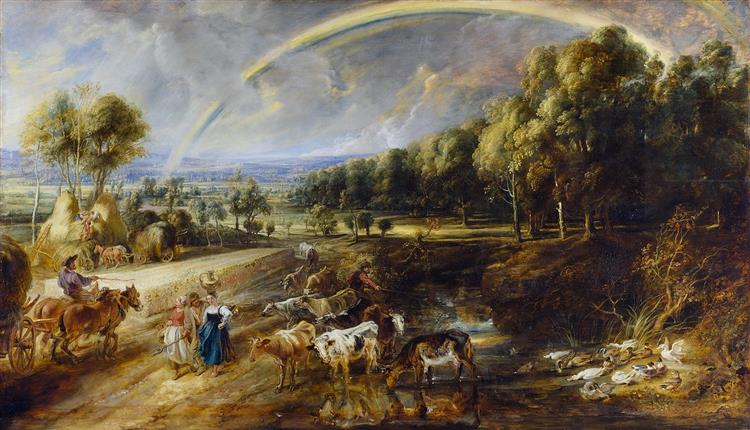 Paysage avec arc en ciel, c.1636 - c.1638 - Pierre Paul Rubens