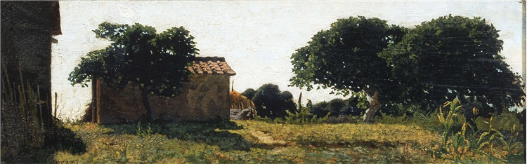 Pannocchio houses in Castiglioncello, c.1862 - Odoardo Borrani
