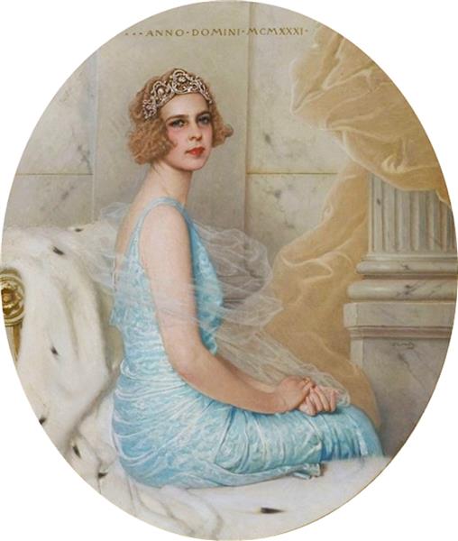 Portrait of Maria José, princess of Piedmont, 1931 - Витторио Маттео Коркос