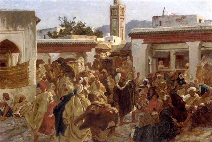 Moroccan street scene (study for The Moroccan storyteller), c.1858 - Alfred Dehodencq