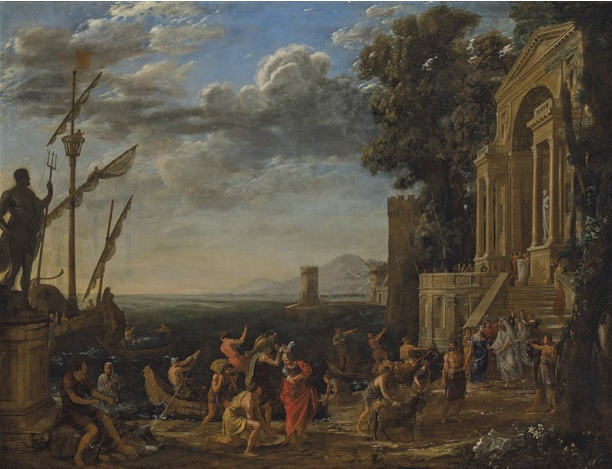 A seaport with Ulysses returning Chryseis of Troy to her father Chryses - Claudio de Lorena