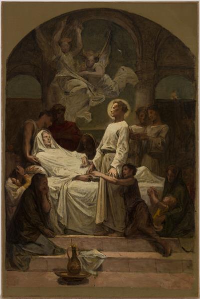 The death of sainte Monique (sketch for the Saint-Augustin church), 1874 - Diogène Maillart