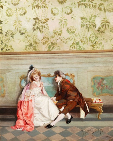 Gallant scene, 1873 - Gustavo Simoni