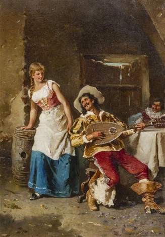 The cavalier's serenade, 1919 - Gustavo Simoni