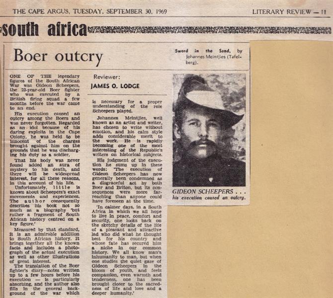 Gideon Scheepers Cape Argus 1969 09 30 - Johannes Meintjes