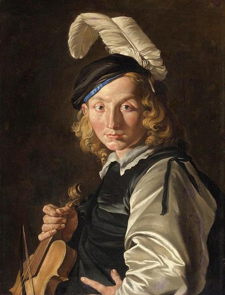 Young Man with a Fiddle - Matthias Stom