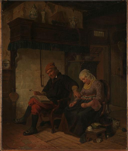 Domestic worship in a sailor's home, 1849 - Rudolf Jordan