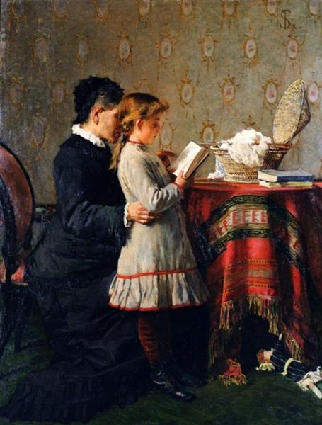 Grandma's lesson, 1880 - 1881 - Silvestro Lega