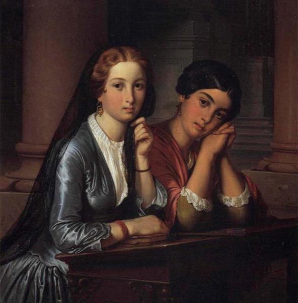 Venetian girls in church, 1854 - Wilhelm Marstrand