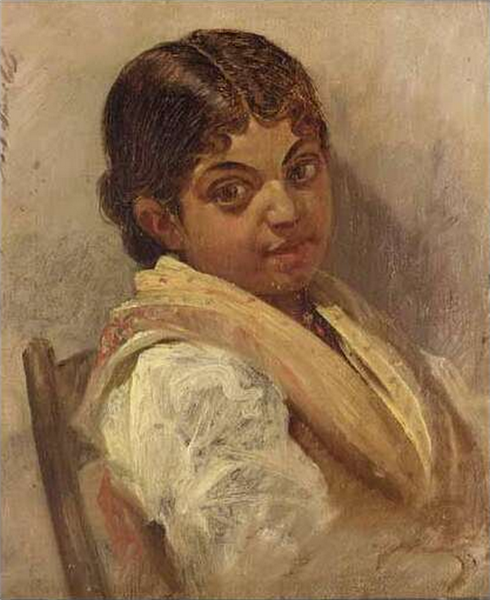Portrait of a girl (25th June), 1868 - Wenzel Tornøe