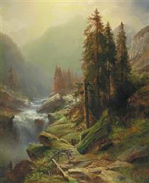 Large Mountain Landscape - Albert Zimmermann