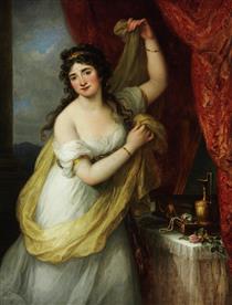 Portrait of a Woman at Her Toilet - Angelika Kauffmann