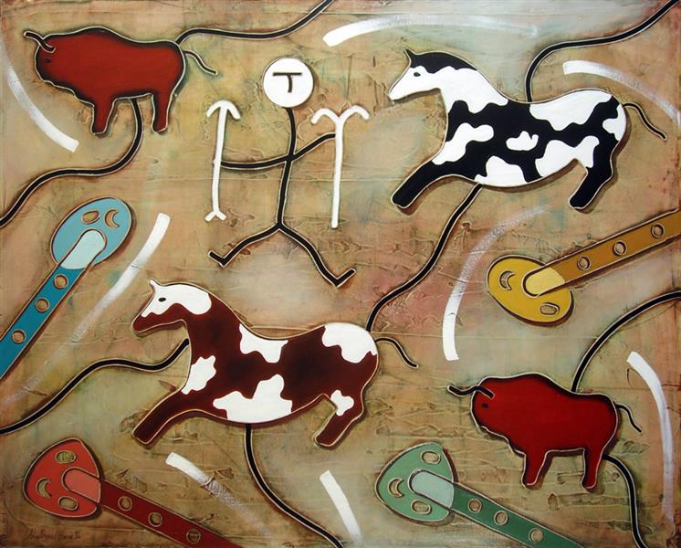 Cavalli e bisonti, 2010 - Андреа Бенетті