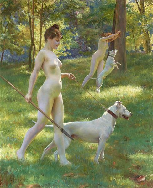 Nymphs Hunting, 1898 - Julius Stewart