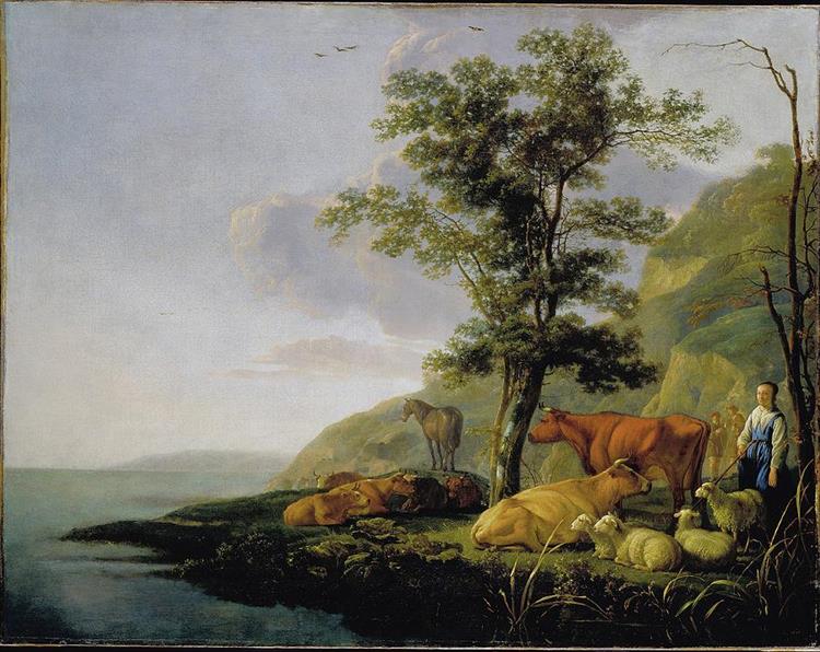 Cattle Near A River - Albert Jacob Cuyp