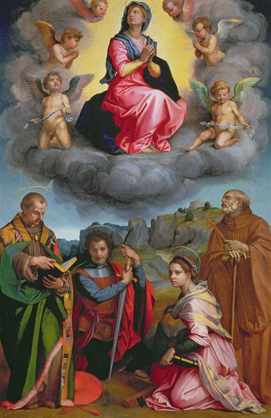 Madonna in Glory with Four Saints - 安德烈亞·德爾·薩爾托