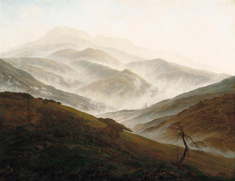 Riesengebirge Landscape with Rising Fog, 1819 - 1820 - Caspar David Friedrich