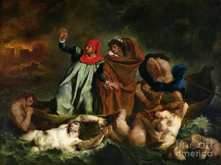 Die Dantebarke, 1822 - Eugène Delacroix