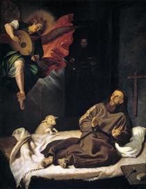 St. Francis Comforted by An Angel - Francesc Ribalta
