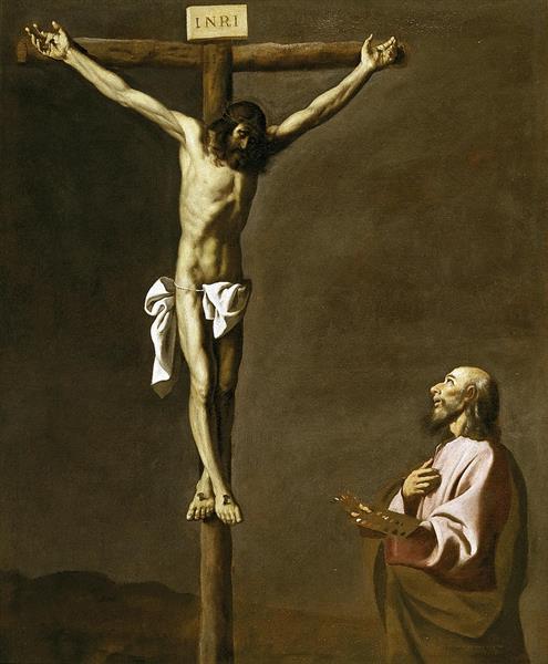 Saint Luke as a Painter before Christ on the Cross - Франсиско де Сурбаран