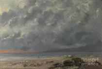 Beach Scene - Gustave Courbet