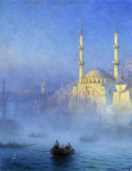 Constantinople Mosque of Top Kahne Nusretiye Mosque in Tophane Istanbul - Ivan Aïvazovski