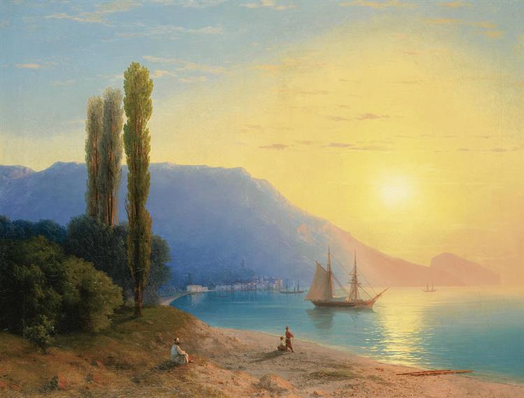 Sunset over Yalta - Iwan Konstantinowitsch Aiwasowski